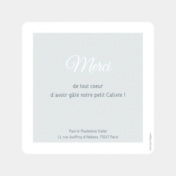 Remerciements naissance Doux balancement