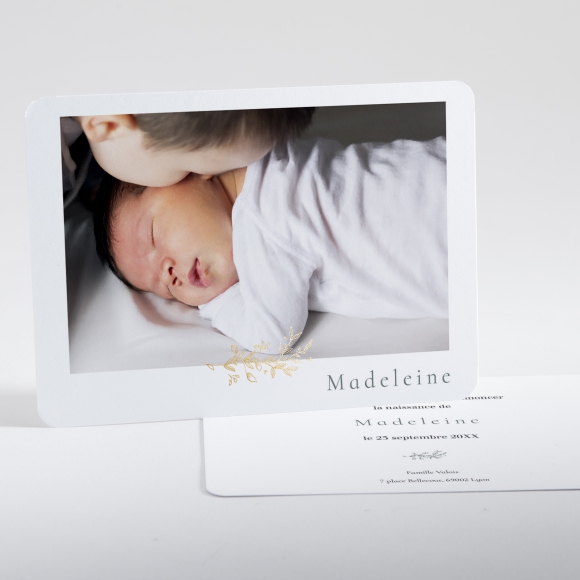 Faire-part de naissance Elegant feuillage