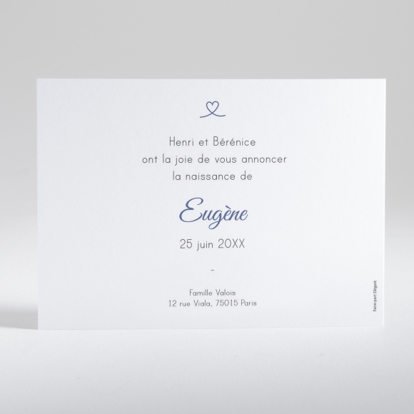 Faire-part de naissance Mon cœur en or paysage