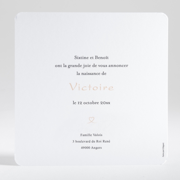 Faire-part de naissance Mon cœur en or