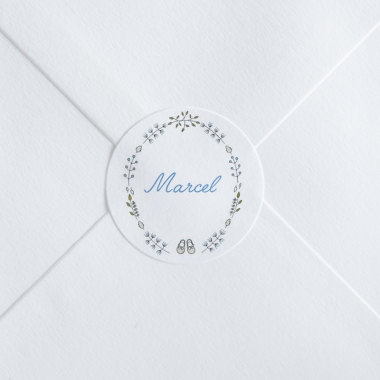 Stickers pour enveloppes naissance Couronne d'eucalyptus - Personnalisable