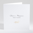 Faire-part de mariage Feuille d'or chic