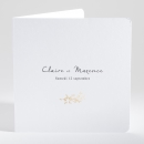 Faire-part de mariage Feuille d'or chic