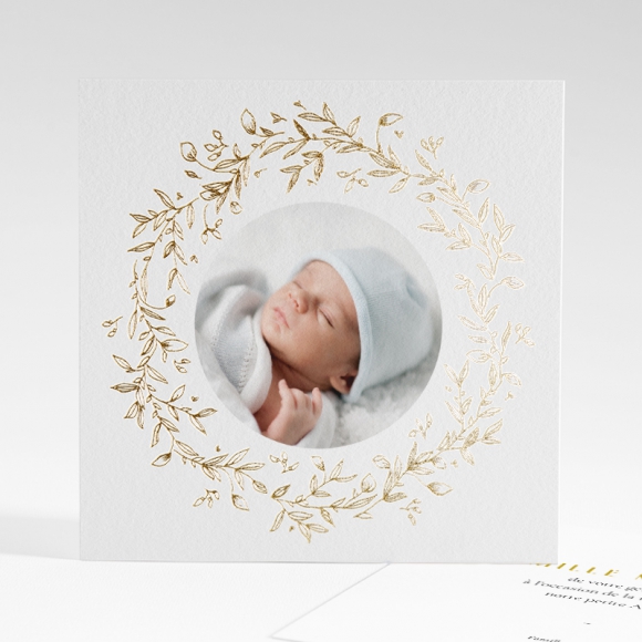 Remerciements naissance Elegante couronne or
