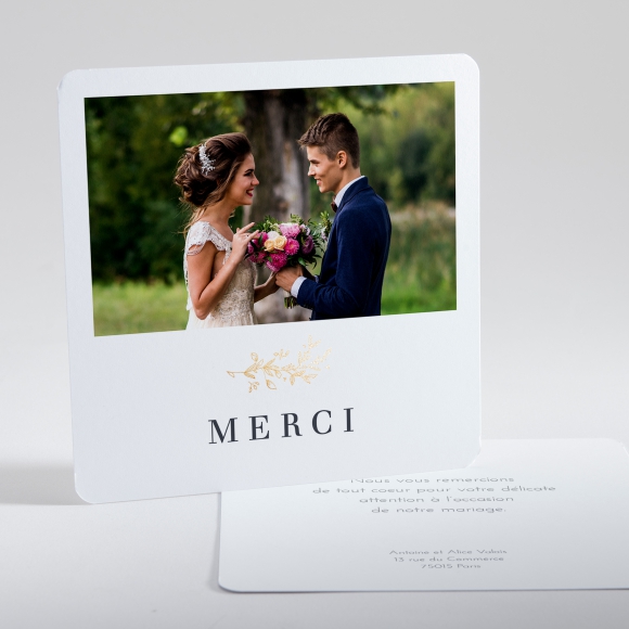 Remerciements mariage Branche dorée