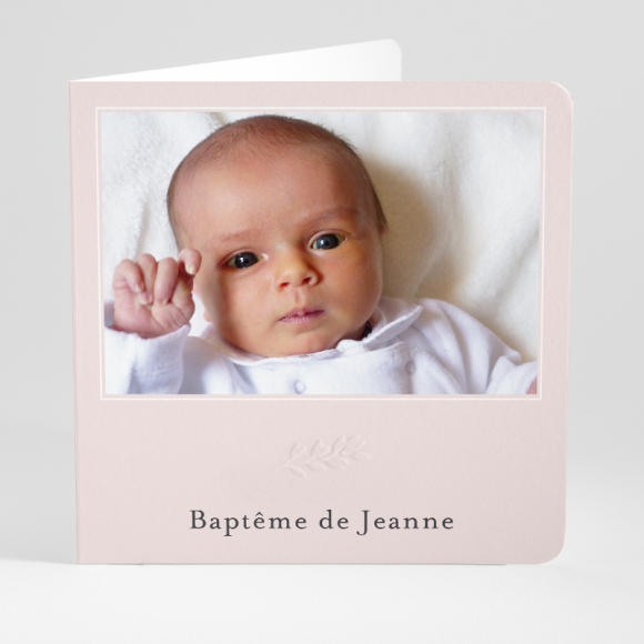 Faire-part de baptême Petit feuillage