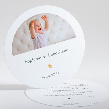 Faire-part de baptême Elegante etoile
