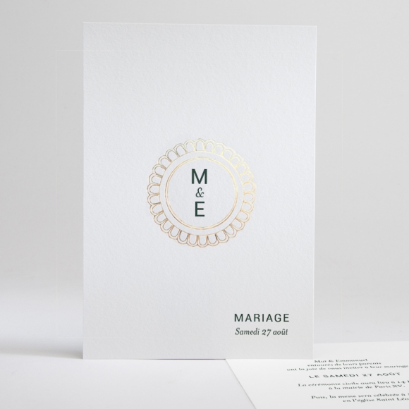 Faire-part de mariage Médaillon en or