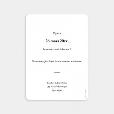 Faire-part de naissance Pureté