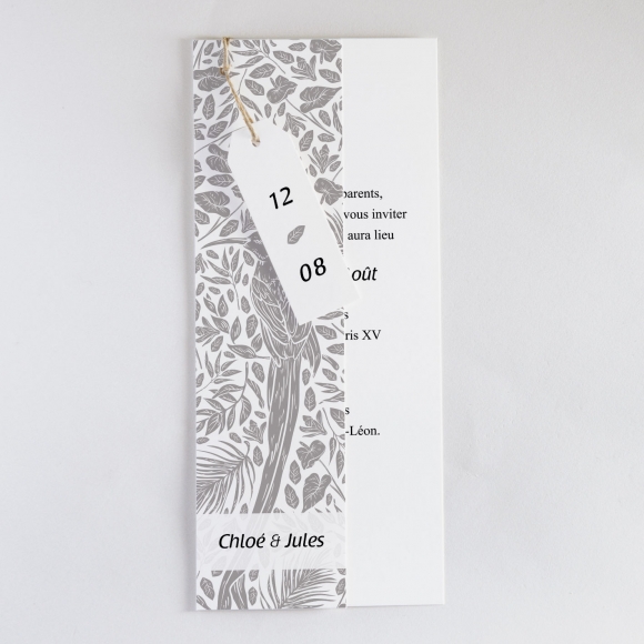 Faire-part de mariage Oiseau de paradis