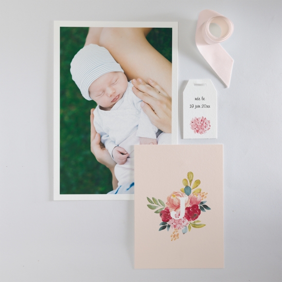 Faire-part de naissance Initiale Fille