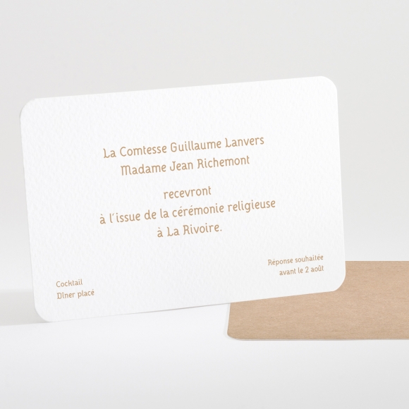 Carton d'invitation mariage Kraft classique