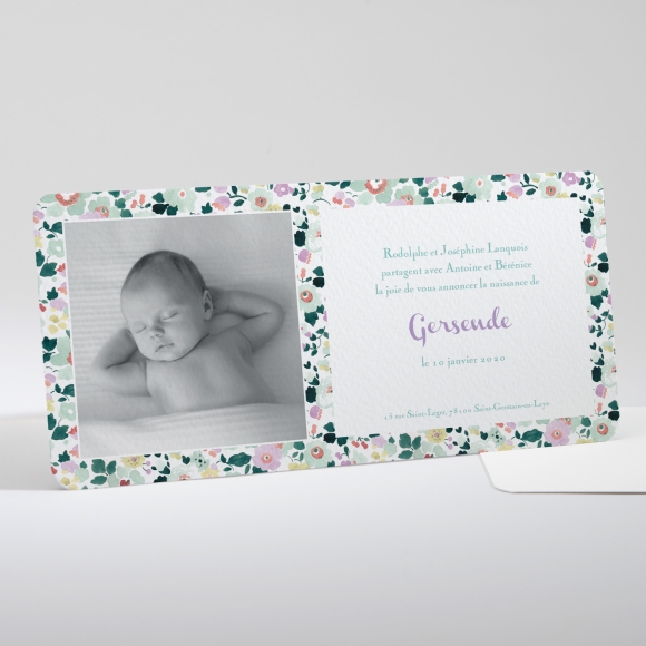 Faire-part de naissance Bandeau liberty