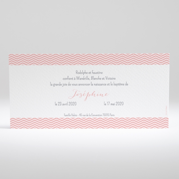 Faire-part de naissance Bandeau zigzag