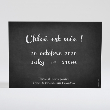 Faire-part de naissance Ardoise petit biscuit