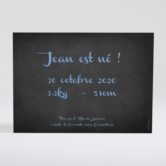 Faire-part de naissance Ardoise petit biscuit