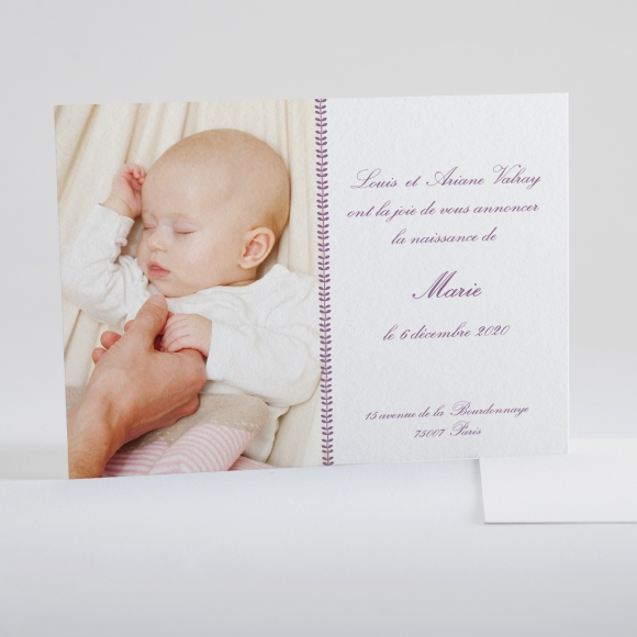 Faire-part de naissance Guirlande de feuilles