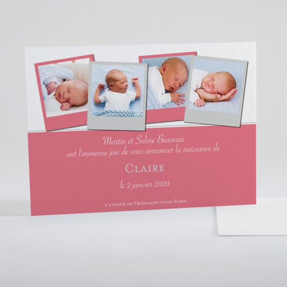 Faire-part de naissance Quatre polaroids