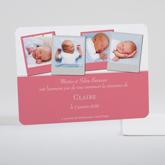 Faire-part de naissance Quatre polaroids