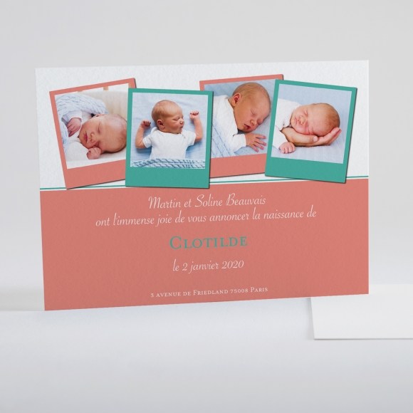 Faire-part de naissance Quatre polaroids