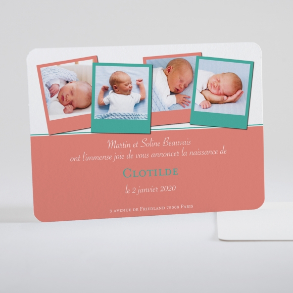 Faire-part de naissance Quatre polaroids