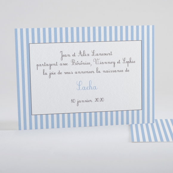 Faire-part de naissance Rayures recto verso