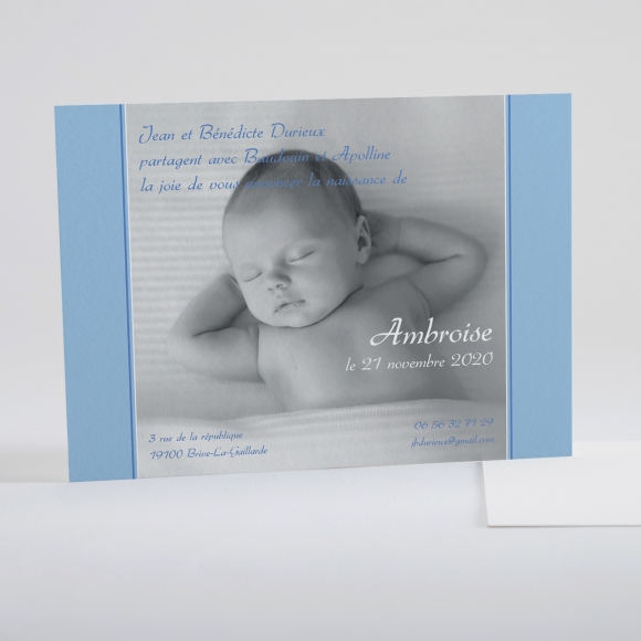 Faire-part de naissance Texte & photo