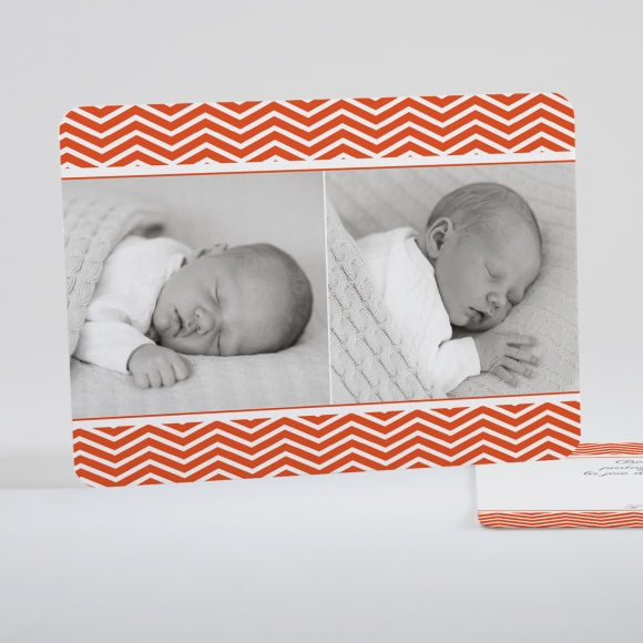 Faire-part de naissance Rayures zigzag chic