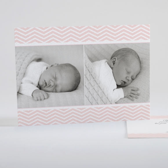 Faire-part de naissance Rayures zigzag chic