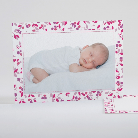 Faire-part de naissance Liberty feuillage