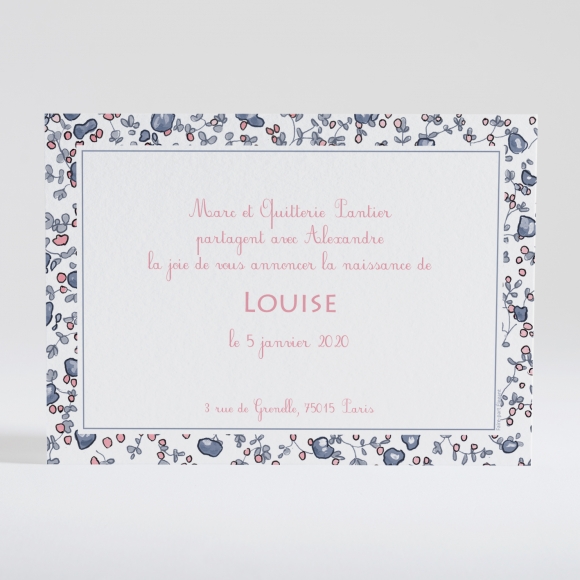 Faire-part de naissance Liberty photo