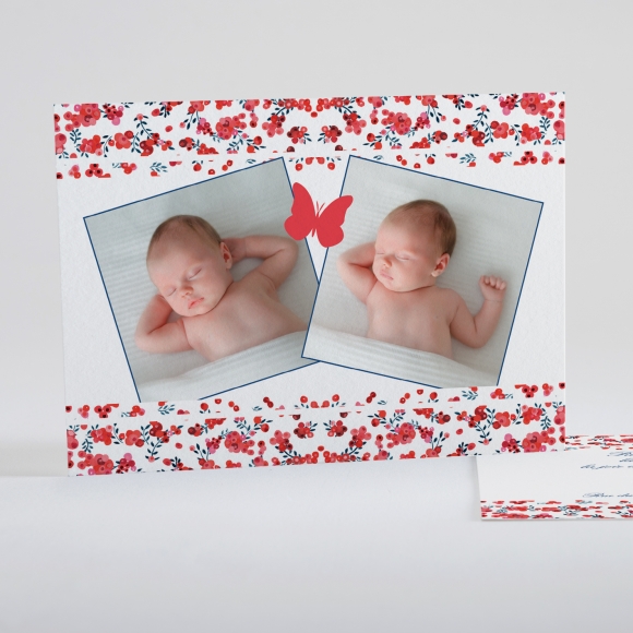 Faire-part de naissance Petit liberty papillon