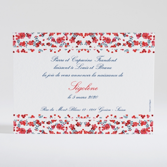 Faire-part de naissance Petit liberty papillon