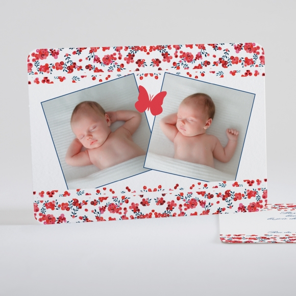 Faire-part de naissance Petit liberty papillon