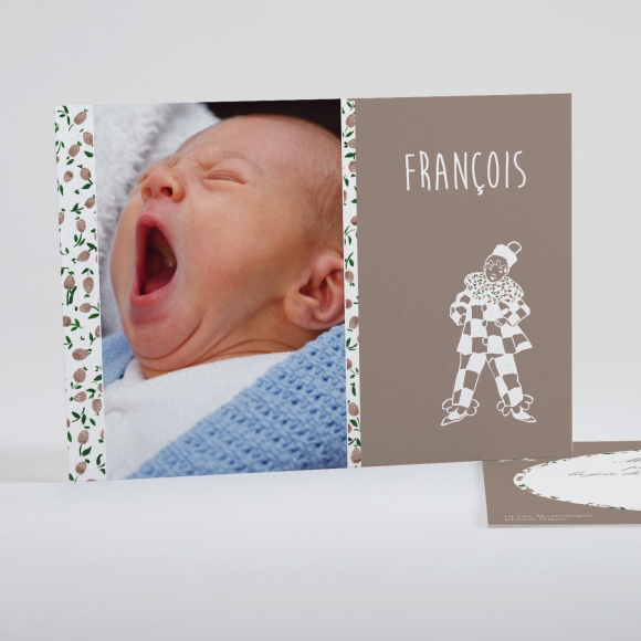 Faire-part de naissance Joli clown liberty