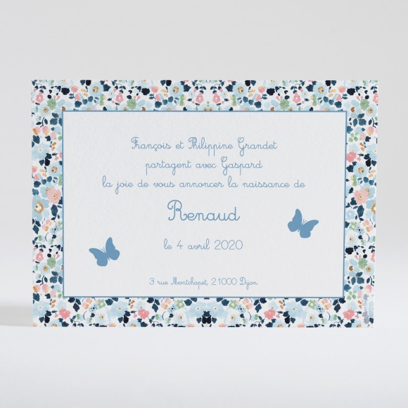 Faire-part de naissance Lovely papillon liberty