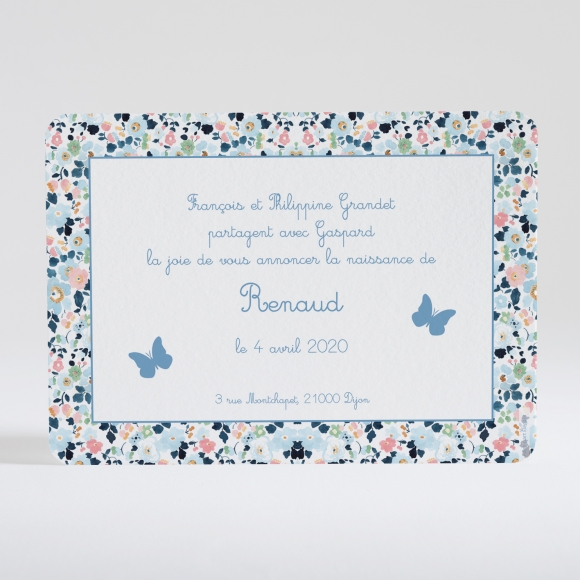 Faire-part de naissance Lovely papillon liberty