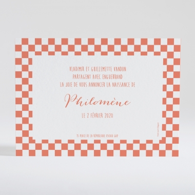 Faire-part de naissance Petit pattern carré