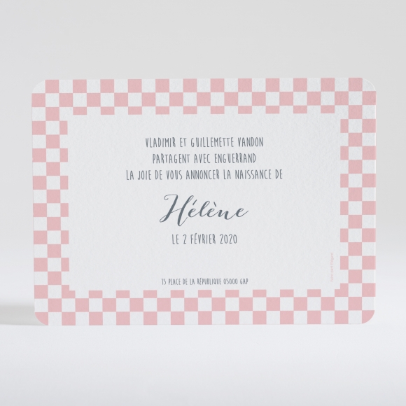 Faire-part de naissance Petit pattern carré