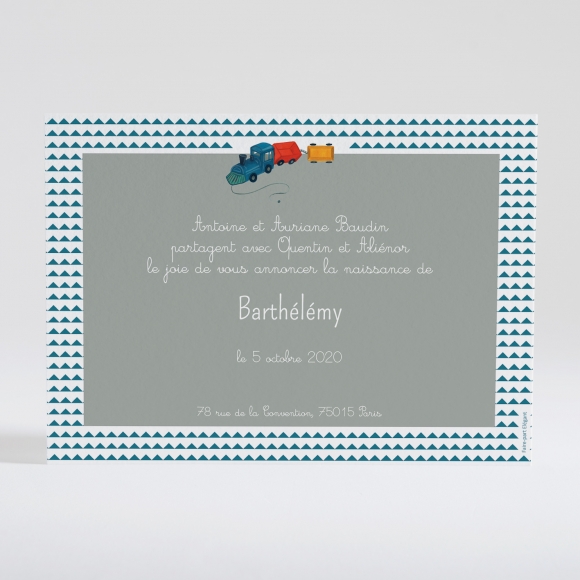 Faire-part de naissance Petit train photos
