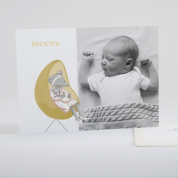 Faire-part de naissance Petite souris endormie