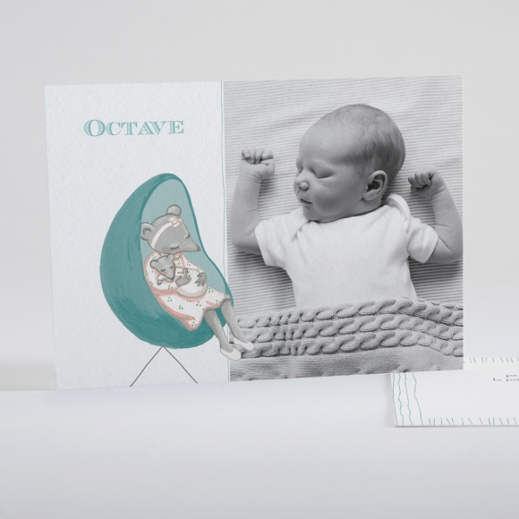 Faire-part de naissance Petite souris endormie