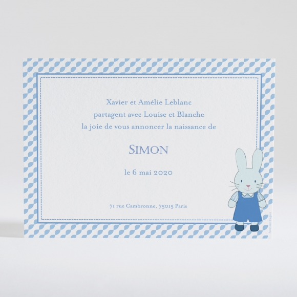 Faire-part de naissance Petit lapin