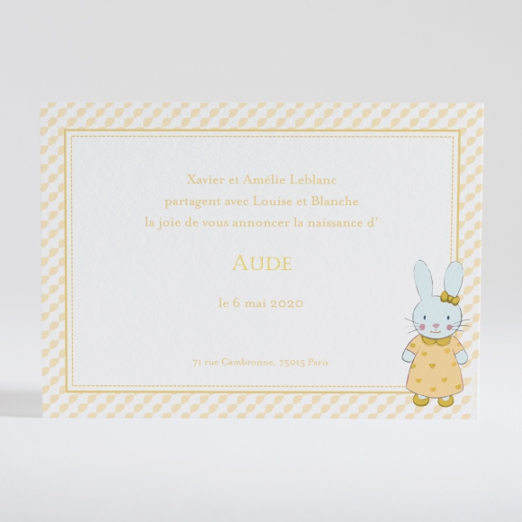 Faire-part de naissance Petit lapin