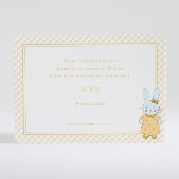 Faire-part de naissance Petit lapin