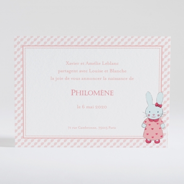 Faire-part de naissance Petit lapin