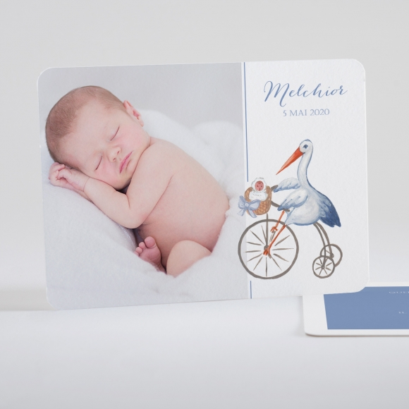 Faire-part de naissance Cigogne chic