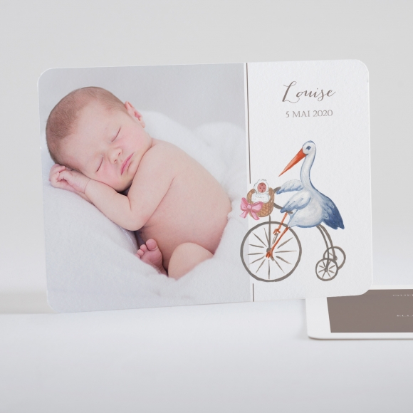 Faire-part de naissance Cigogne chic