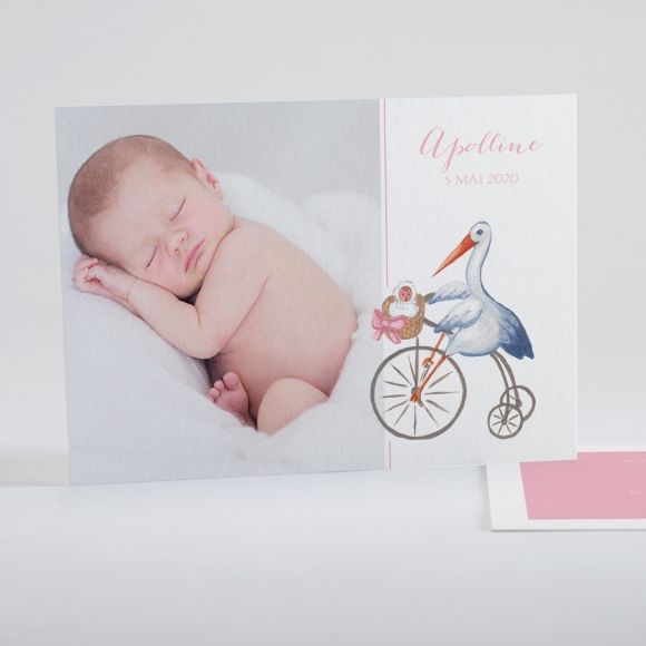 Faire-part de naissance Cigogne chic