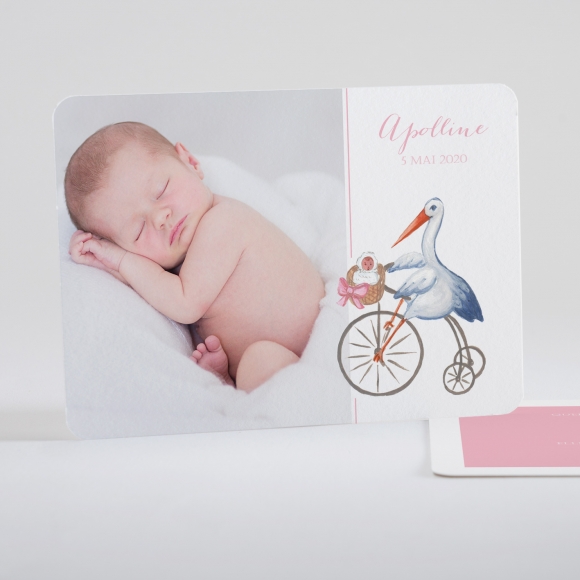 Faire-part de naissance Cigogne chic